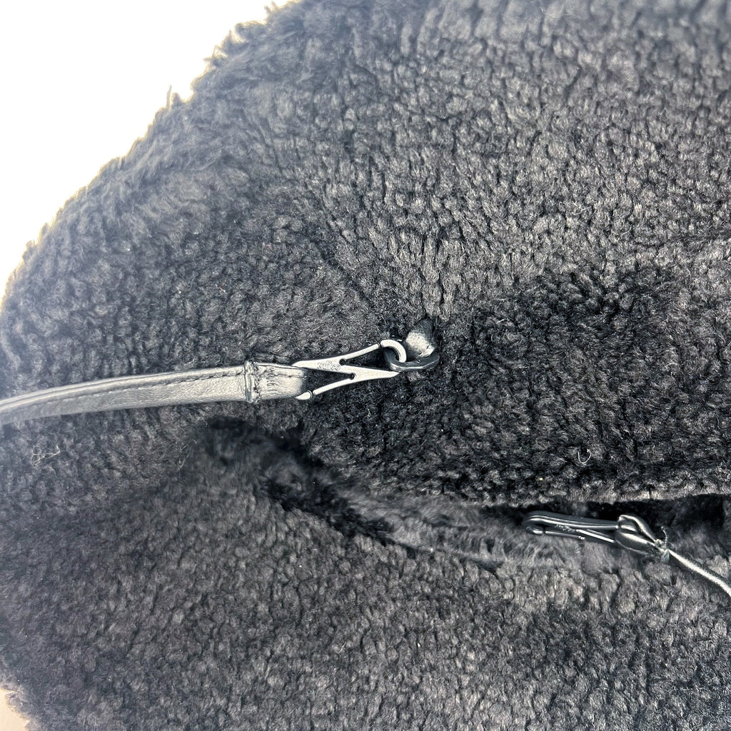 UGG Fluff Microfur Lined Bucket Hat Small Medium Black NWOT