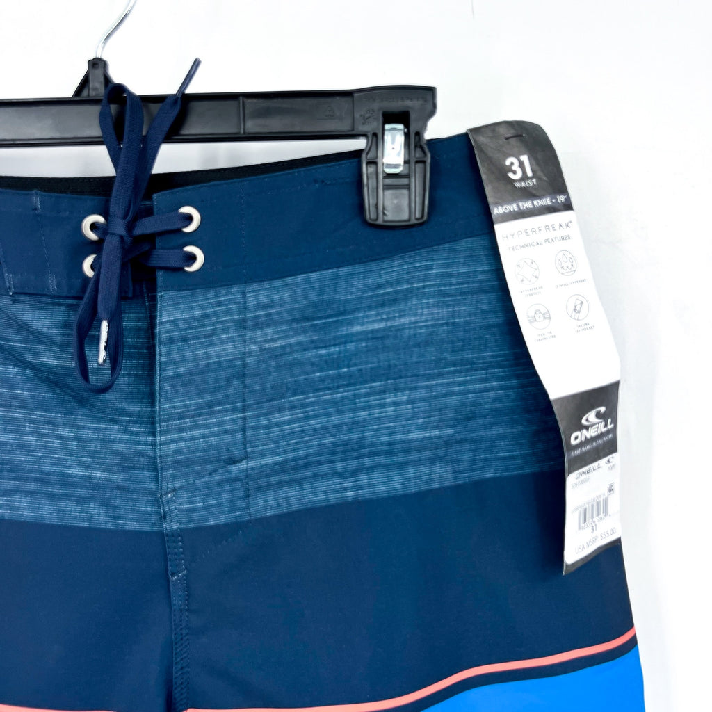 O'NEILL Men's Hyperfreak Heat Block 19" Boardshorts Size 31 Medium Navy Blue NWT