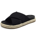 Aerosoles Womens Linney Slide Sandals Size 8.5 M Black Canvas NWOB