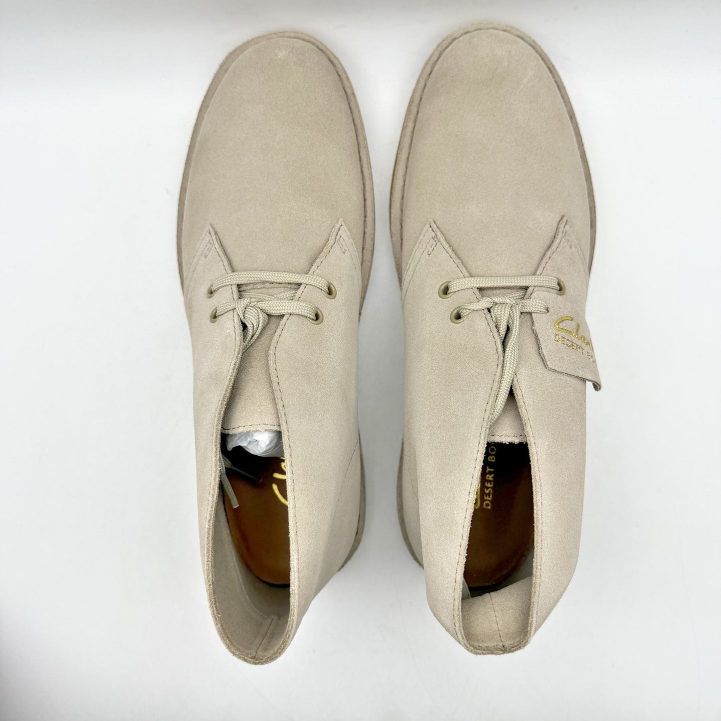 Clarks Mens Desert Coal Chukka Boots US 7.5 M EU 40 Stone Taupe Suede NIB