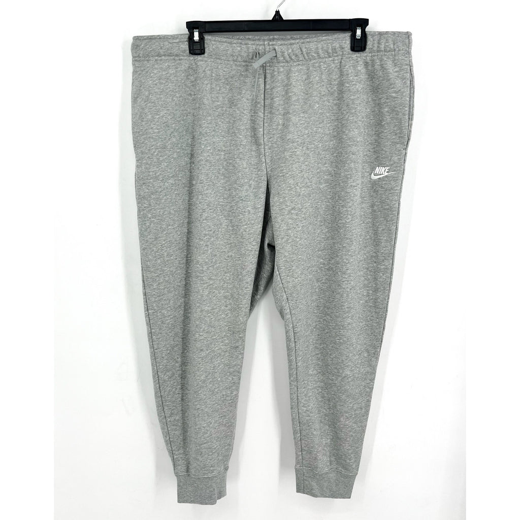 NIKE Womens Club Fleece Mid-Rise Jogger Pants 2X Grey White Sweatpants NWT