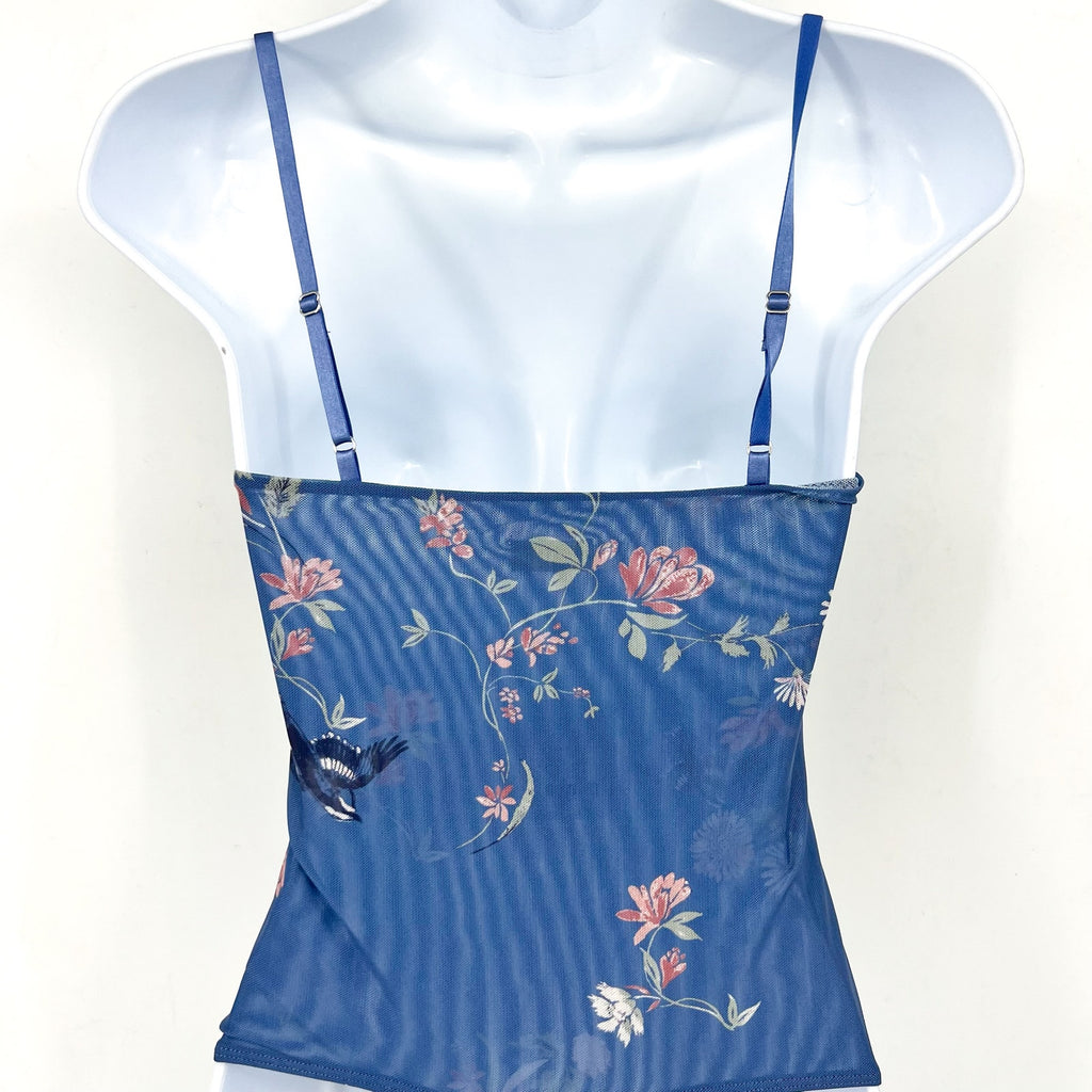 FREE PEOPLE X INTIMATELY FP Night Rhythm Bodysuit Small Blue Floral Corset NWT