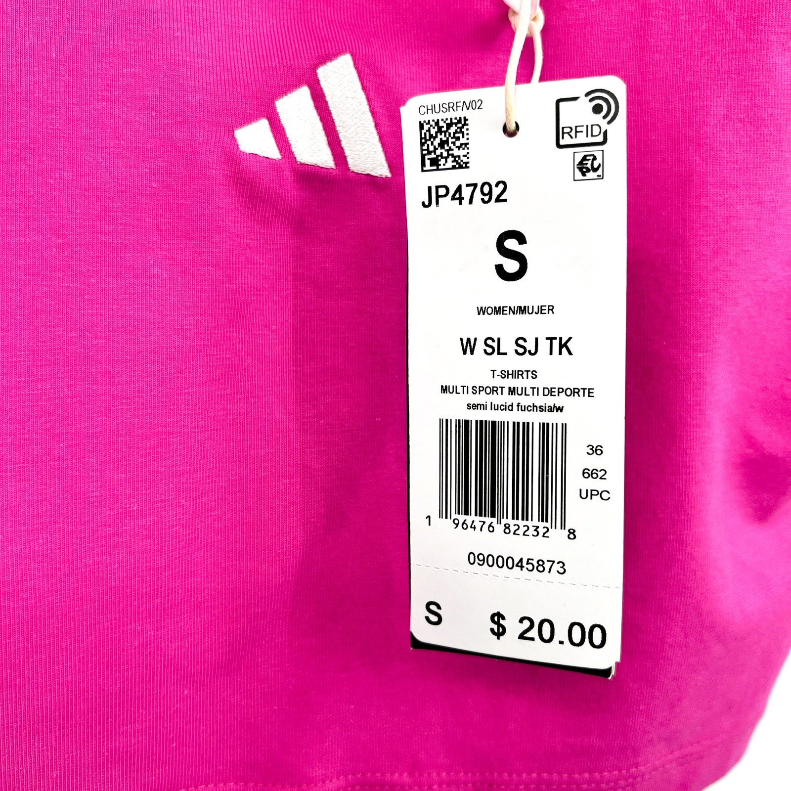 ADIDAS Essentials Small Logo Cotton Tank Top Small Pink Crop NWT