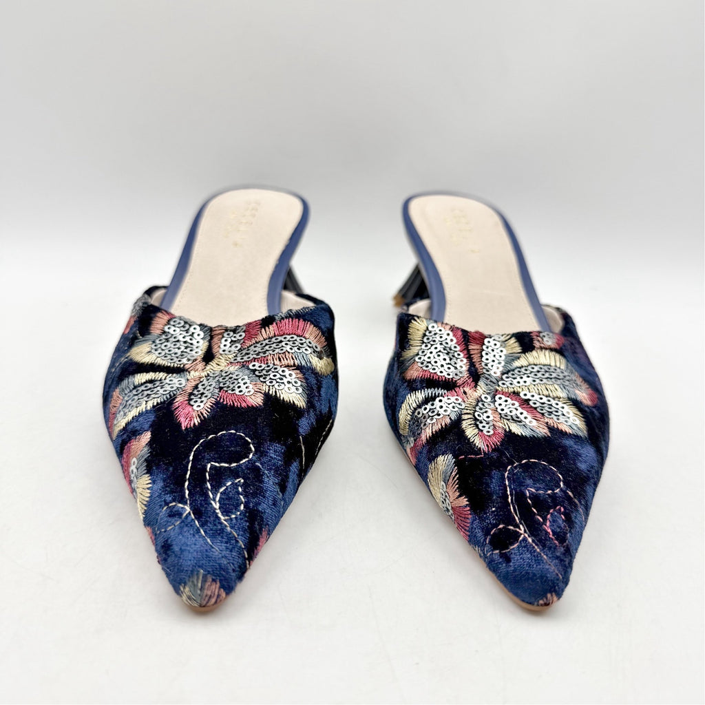 Cecelia New York Womens Melony Heeled Sandals US 6 Blue Sequins NWOB