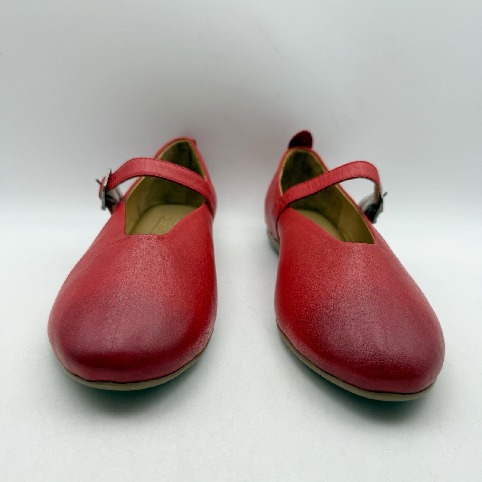 Miz Mooz Womens Kiki Mary Jane Flats EU 38 US 7.5-8 Red Leather NIB