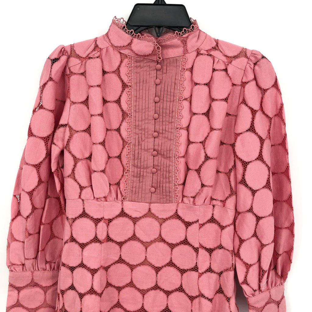 BARDOT JUNIOR Girl's Talina Lace Trim Dress Size 12 Lili Pink Long Sleeves NWT