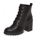 BP. Womens Masson Heeled Booties Size 8.5 M Black Leather Lace Up NWOB
