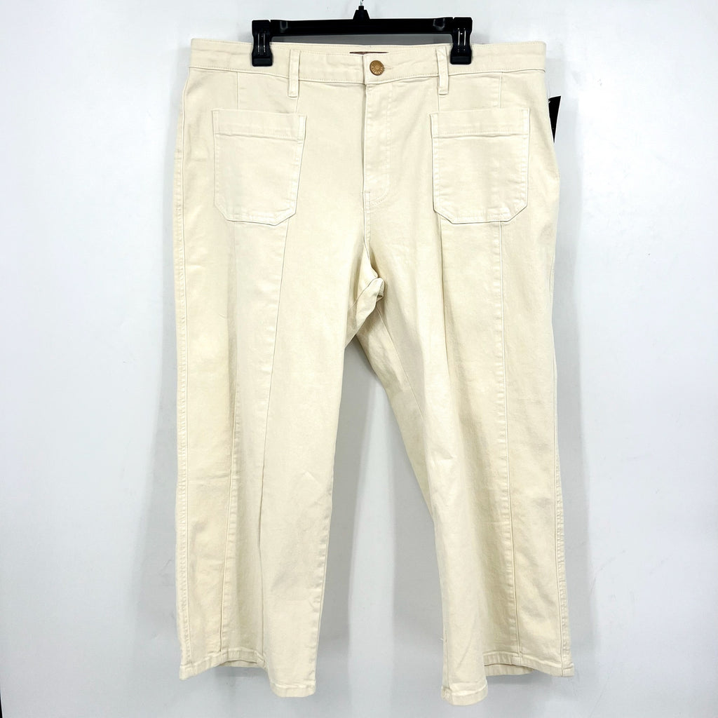 KUT FROM THE KLOTH Womens Charlotte Wide Leg Jeans Size 18 Cream Ecru NWT