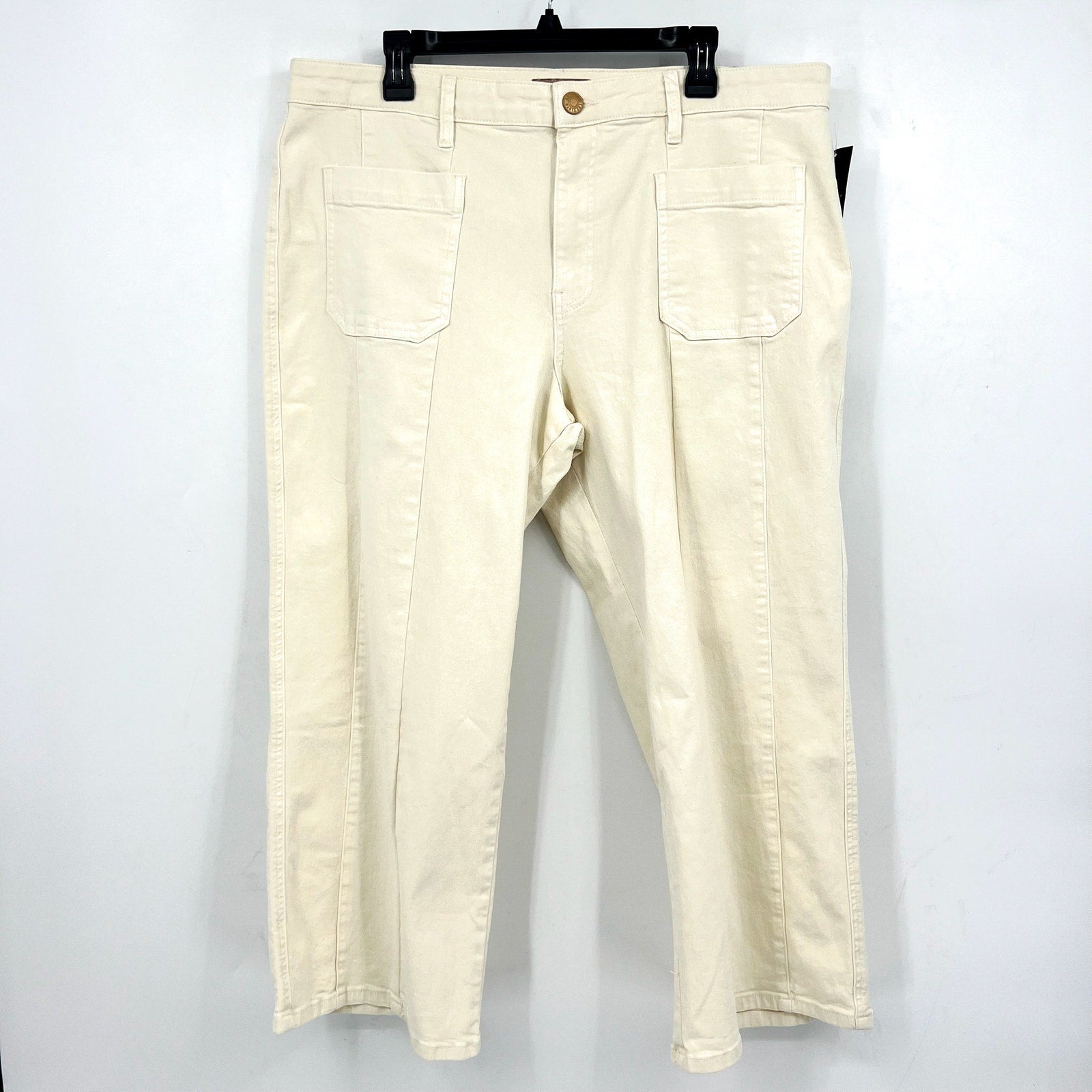 KUT FROM THE KLOTH Womens Charlotte Wide Leg Jeans Size 18 Cream Ecru NWT