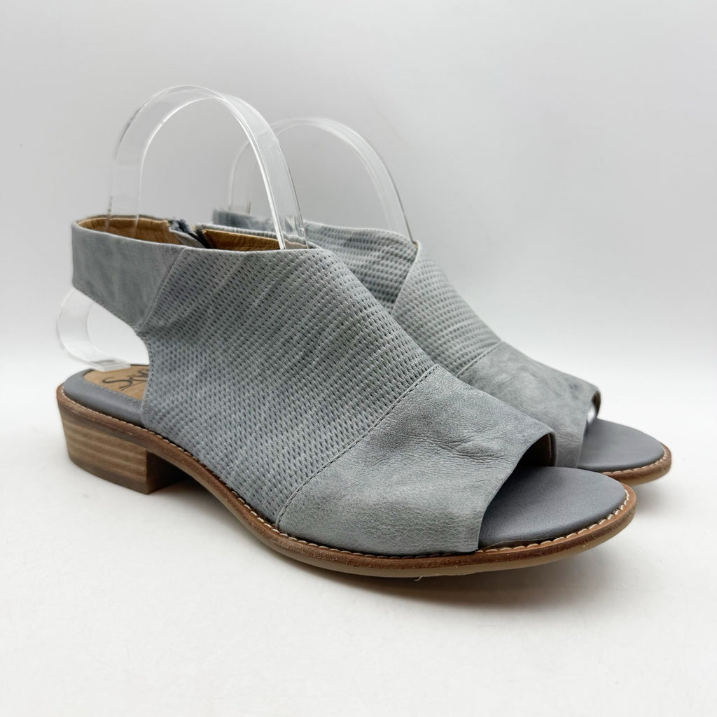 SOFFT Womens Natalia Heeled Sandals Size 7.5 M Grey Blue Suede NWOB