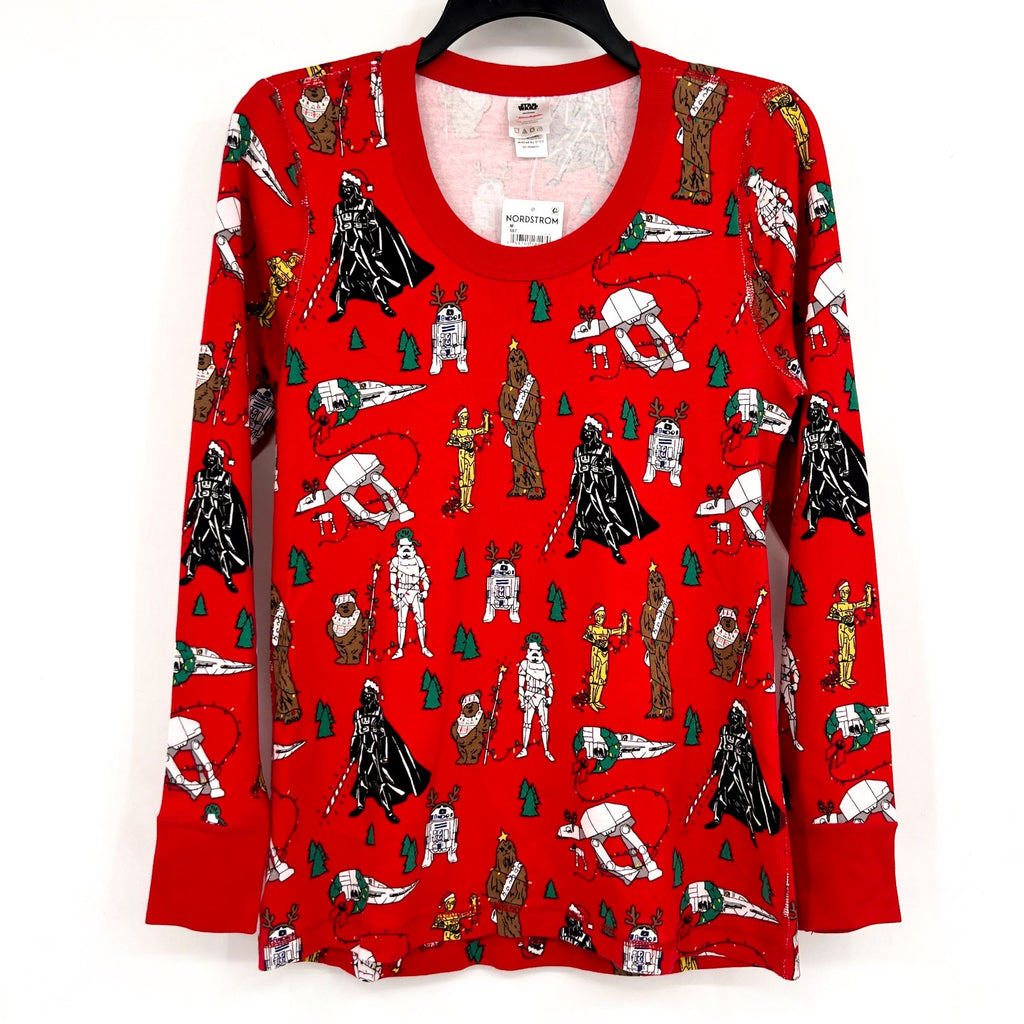 HANNA ANDERSON Womens Star Wars Christmas Pajama Top Medium Festive Red NWT