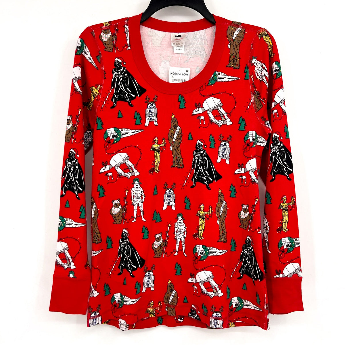 HANNA ANDERSON Womens Star Wars Christmas Pajama Top Medium Festive Red NWT