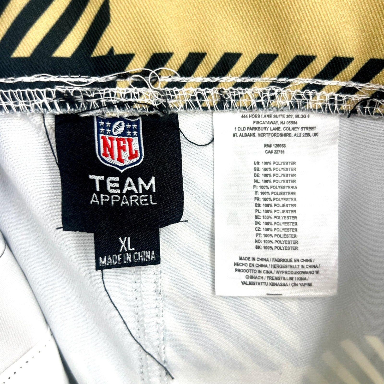 NFL TEAM APPAREL Mens New Orleans Saints Logo Bib Overalls XL Black Gold NWT