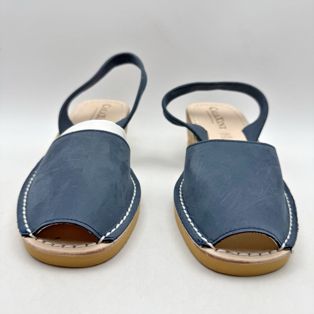 CalaXini Womens Cork Wedge Sandals EU 40 US 9.5-10 Navy Blue Suede NWOB