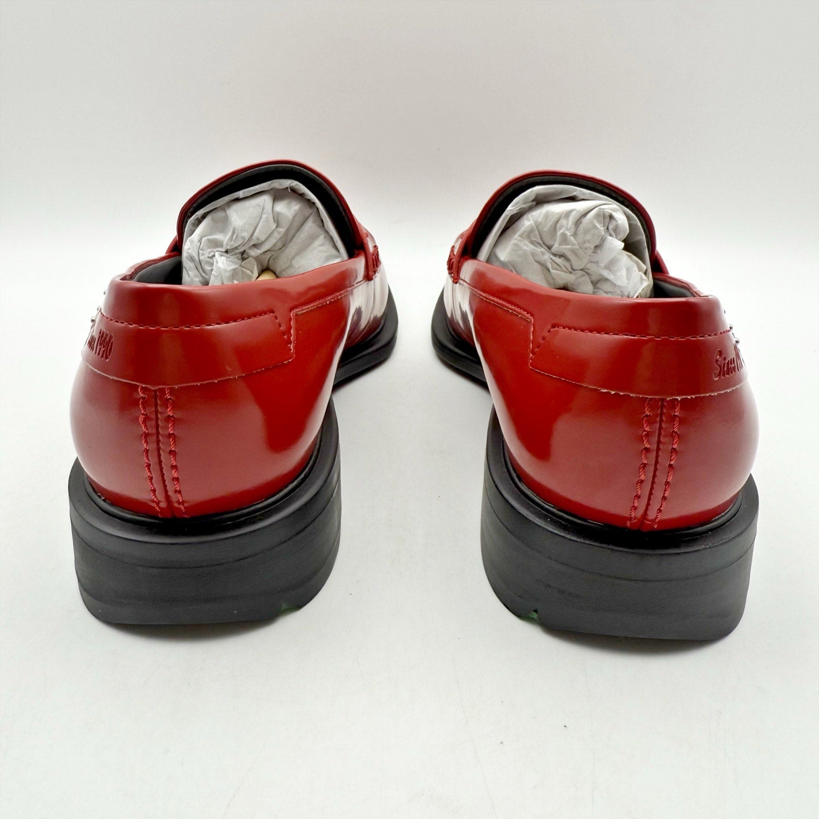 Franco Sarto Womens Eden Studded Loafers Size 7.5M EU 38 Red Slip On NIB