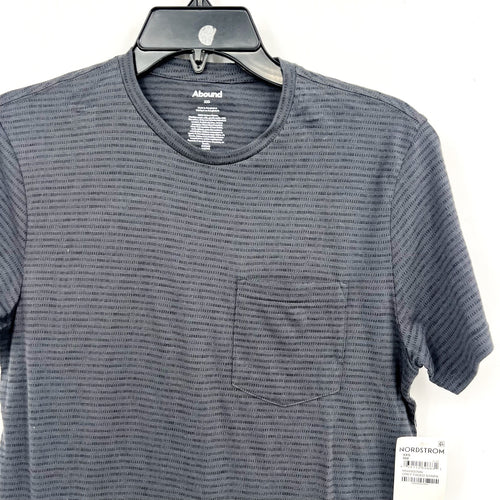 ABOUND Men's Faded Stripe Short Sleeve Pocket T-Shirt XXS Grey Crewneck NWT