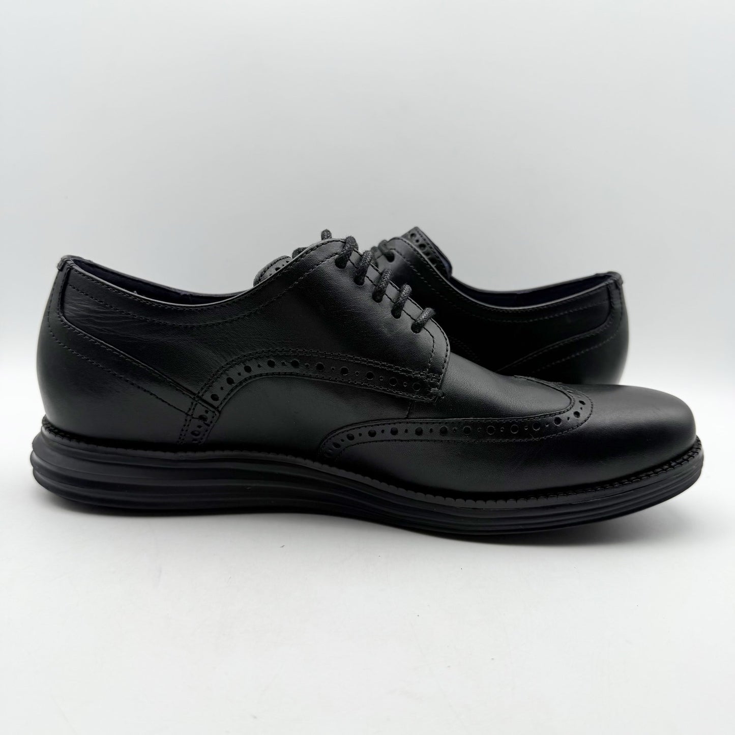 Cole Haan Mens Original Grand Wing Tip Oxford Shoes US 11 M Black Leather NWOB
