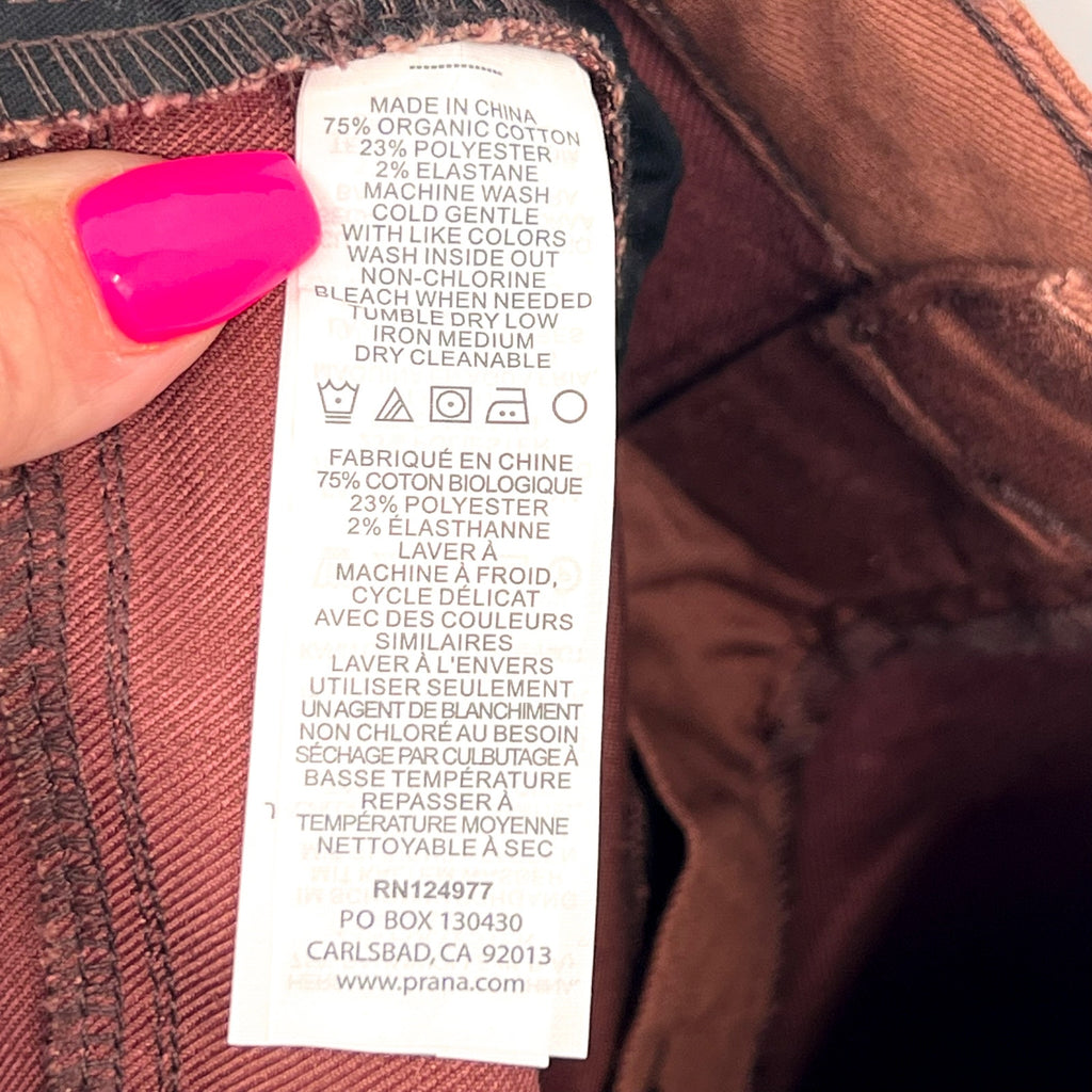PRANA Women's Kayla Skinny Jeans Size 16 34x30 Brown High Rise Stretch NWT