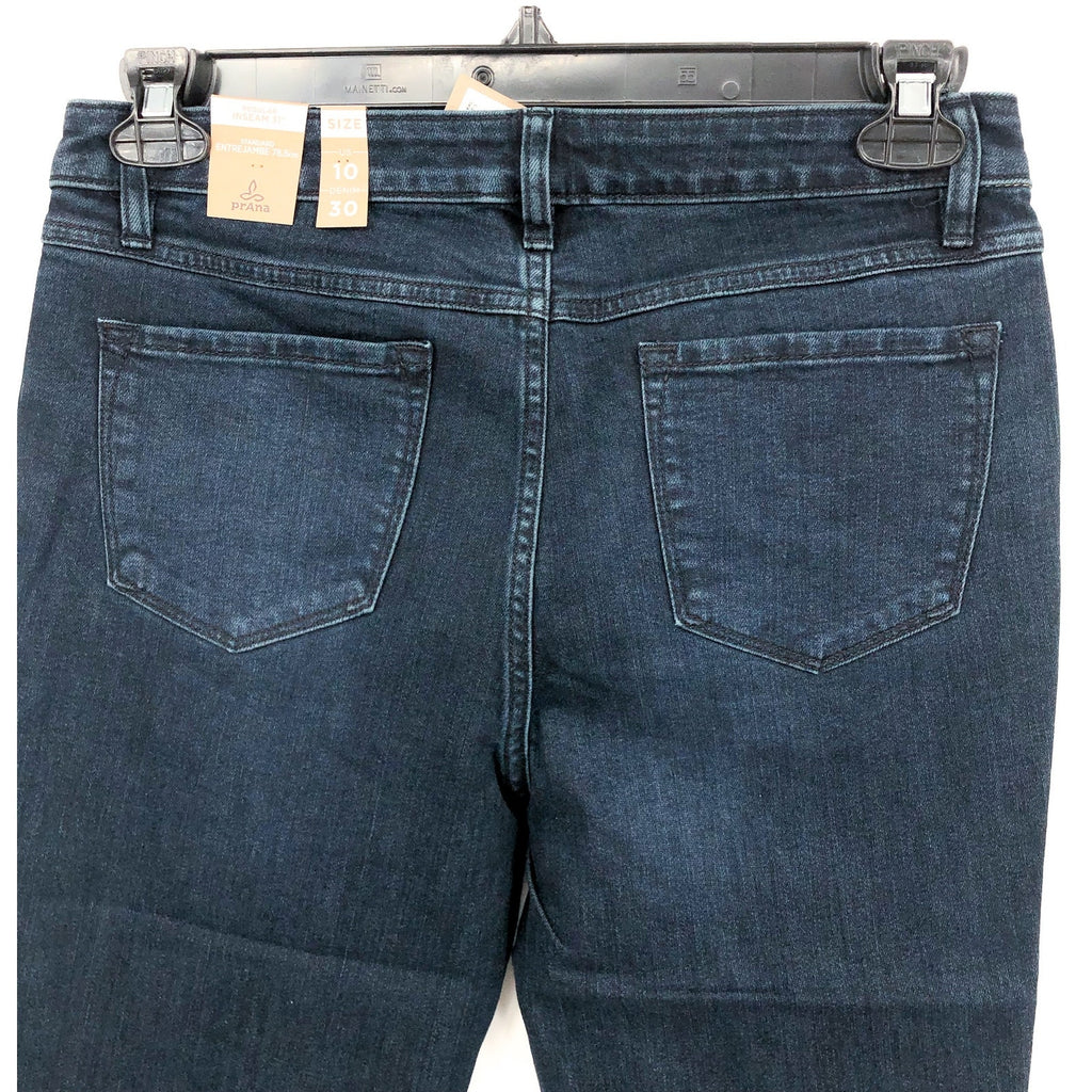 Prana Womens Sienna Skinny Jean 30x30 US 10 Deep Blue Stretch Denim Mid Rise NWT