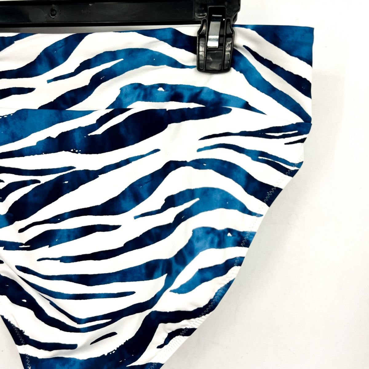 TOMMY BAHAMA Palm Modern Zanzebra High-Waist Bikini Bottom Large Banff Blue NWT