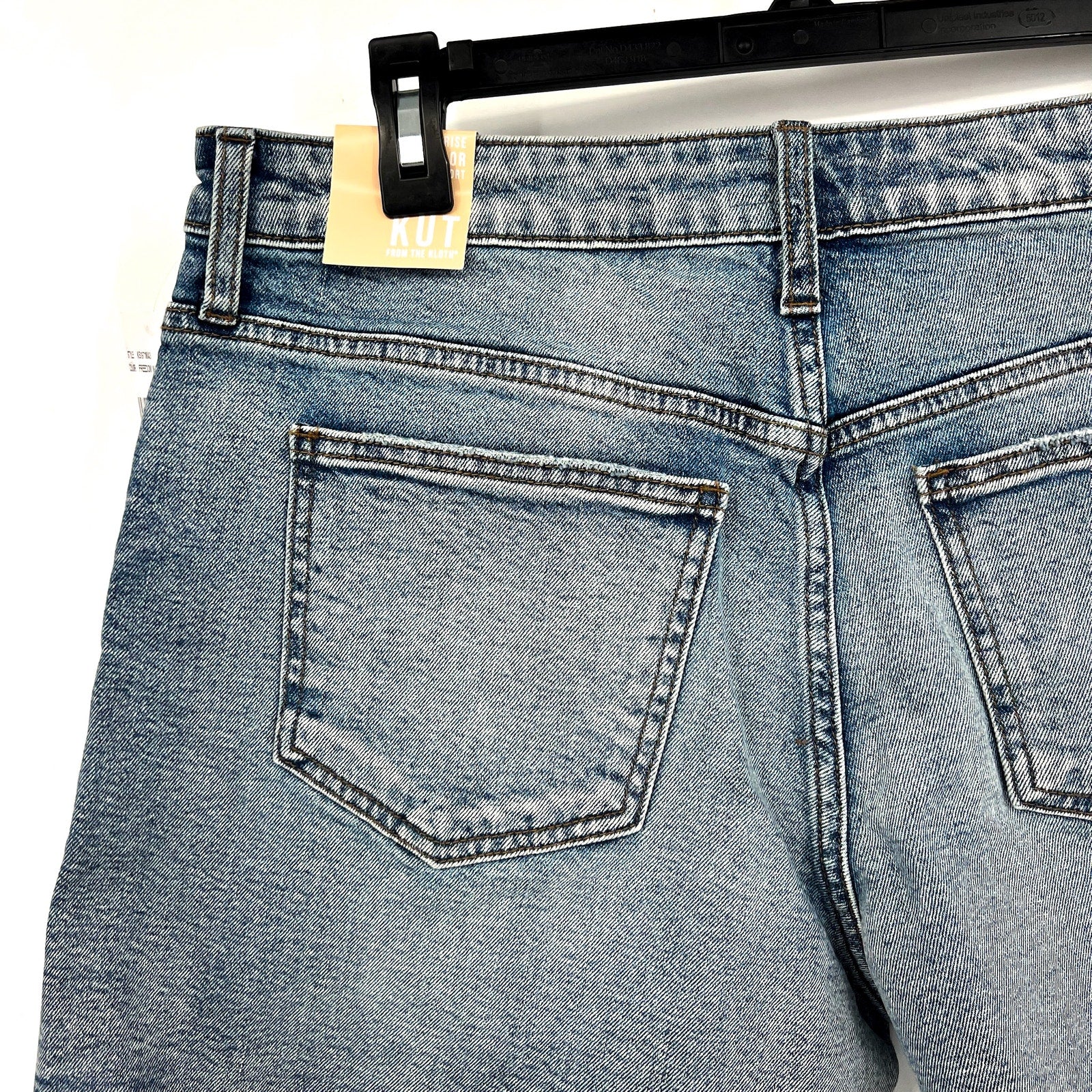 KUT FROM THE KLOTH Taylor Denim Shorts Size 8 Freedom Blue High Waist CutOff NWT
