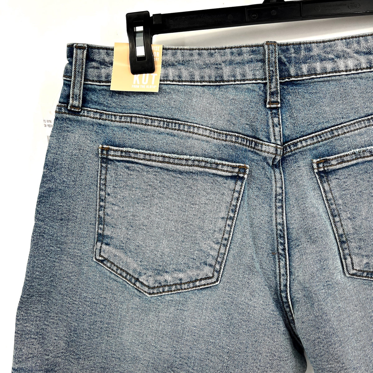 KUT FROM THE KLOTH Taylor Denim Shorts Size 8 Freedom Blue High Waist CutOff NWT