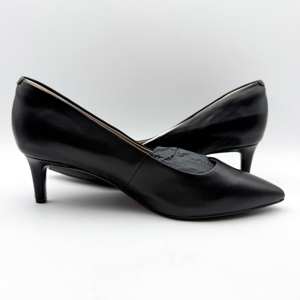 Rockport Womens Cindy Dress Pumps Size 7 Wide EU 37.5 Black Leather Heels NIB