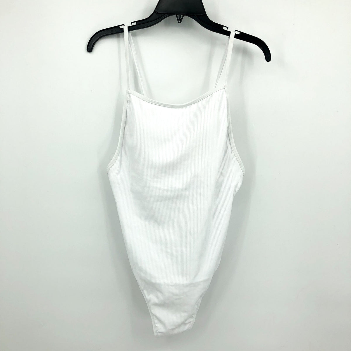 ANDIE SWIM Paloma One Piece XL 16 Tall White Ribbed High Neck Long Torso NWT
