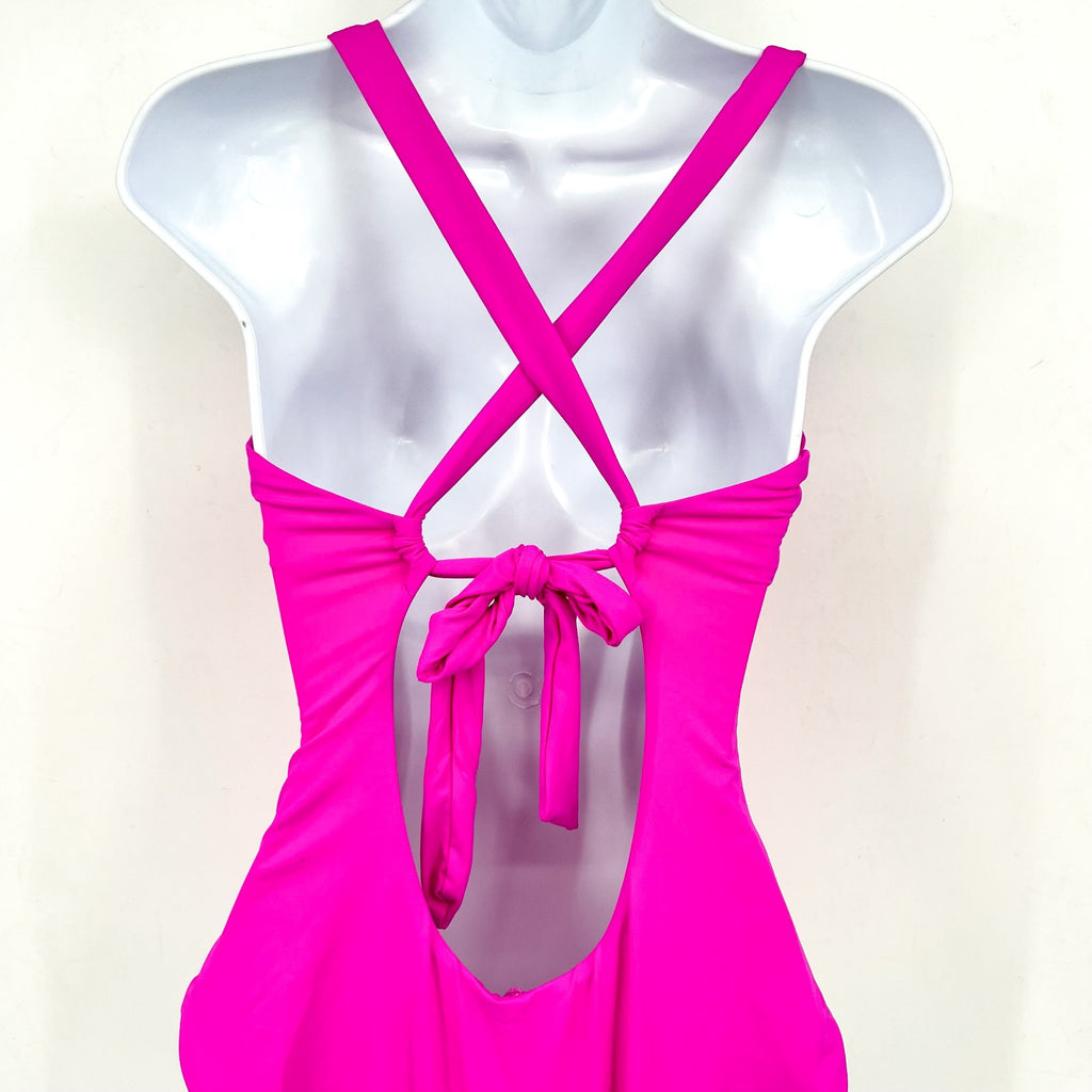 BECCA Marble Canyon One Piece Swimsuit Large Pink Azalea Embellished Ring NWT