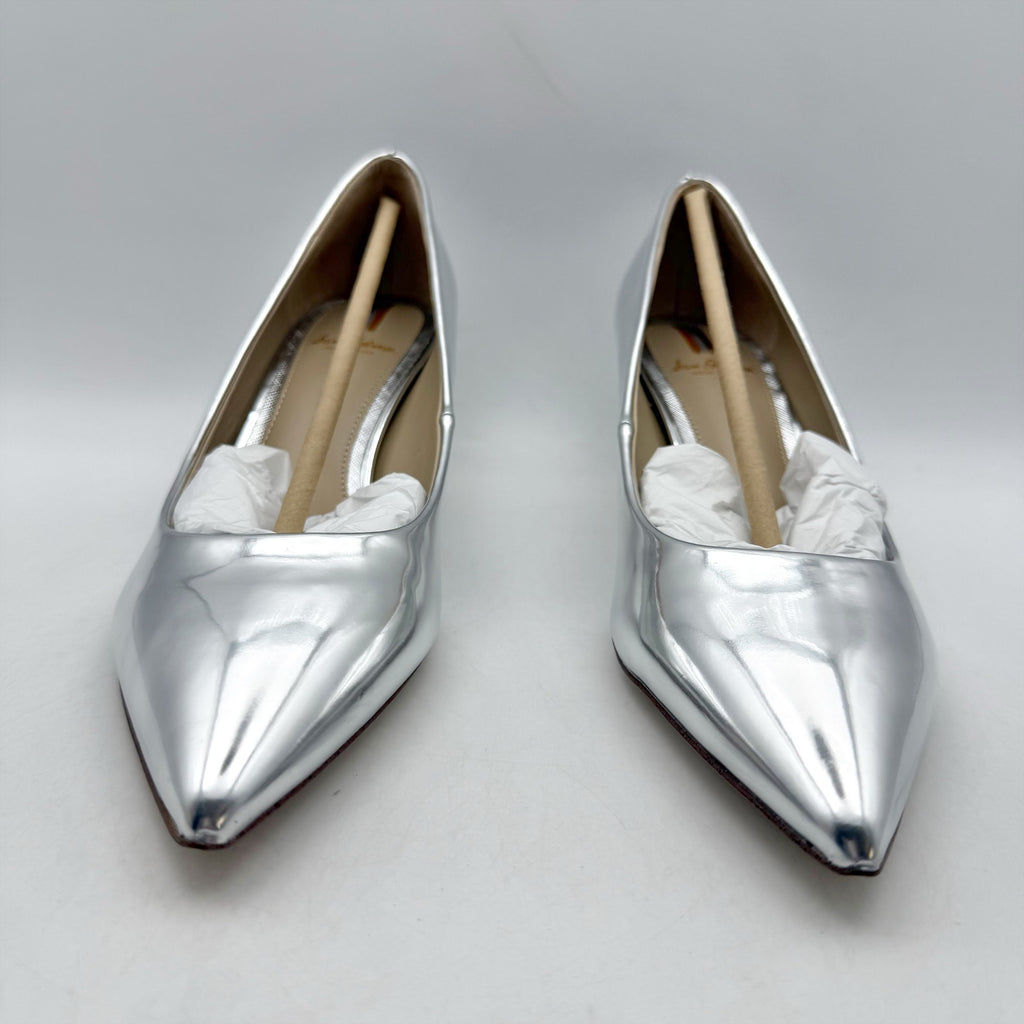 Sam Edelman Womens Dori Pumps Size 8.5 M EU 39 Silver Leather Heels NIB