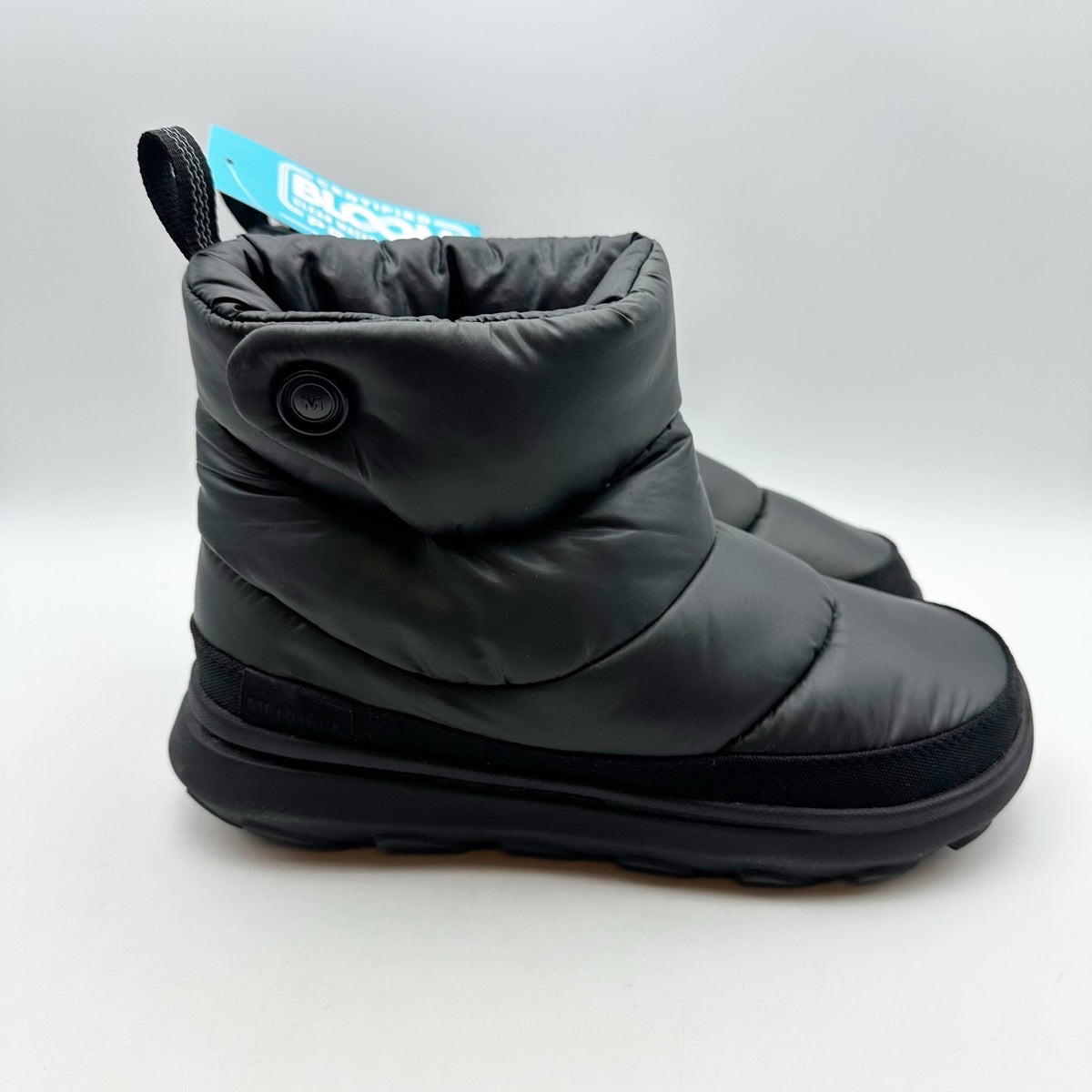 Merrell Womens Hut Moc 2 Quilted Snow Boots Size 8 M Black Lightweight Snap NIB
