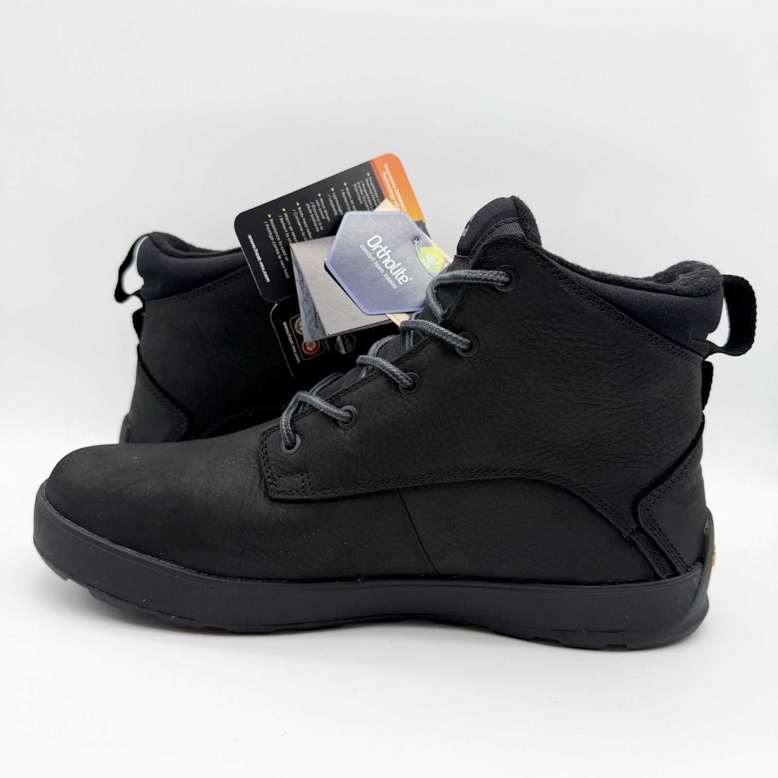 Kamik Mens Spencer Mid Boots US 11 EU 44 Black Leather Waterproof NIB