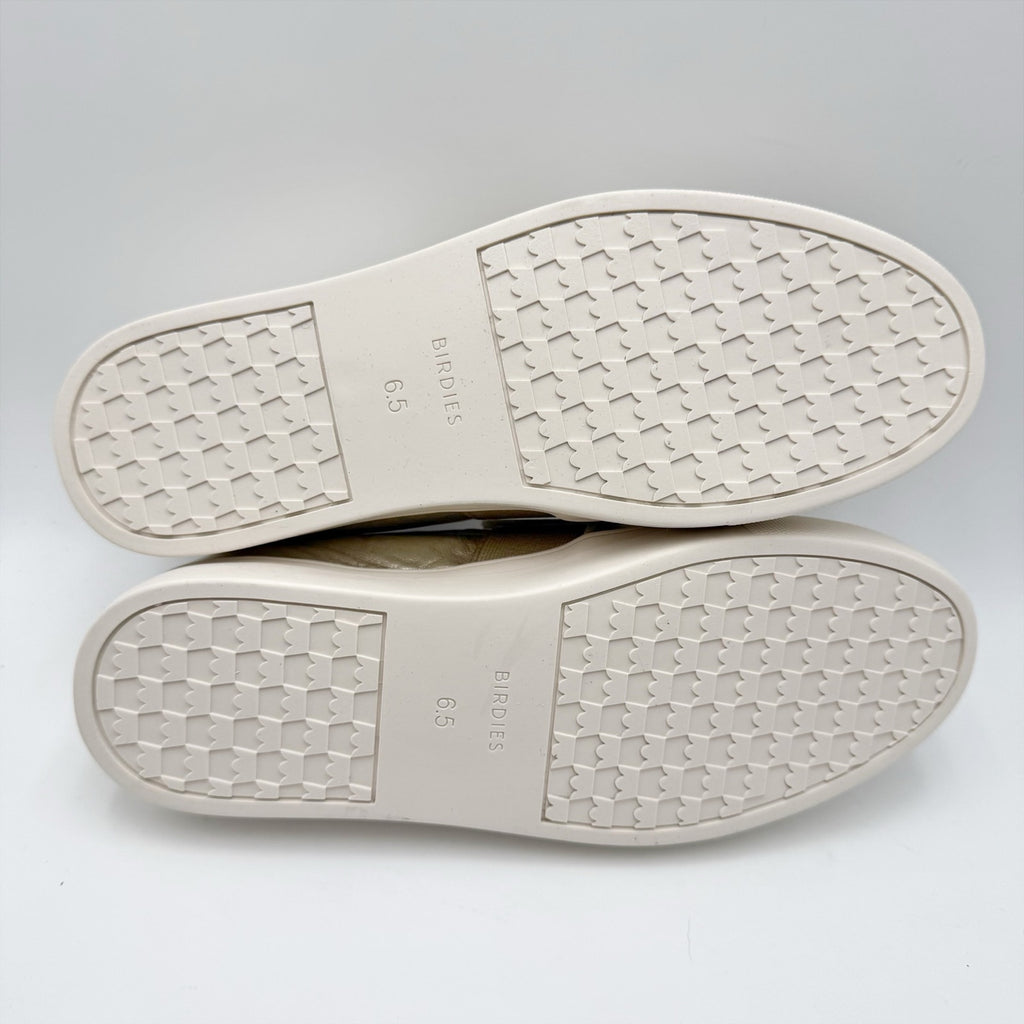 Birdies Womens Swift Casual Sneakers Size 6.5 Gold Metallic Leather Slip On NWOB