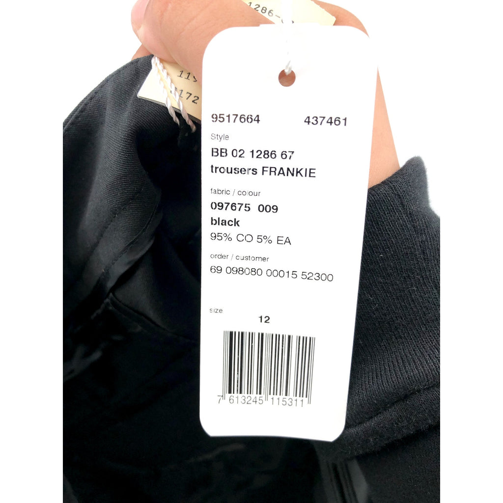 AKRIS PUNTO Womens Frankie Crop Pants Size 12 Black Stretch Cotton Trouser NWT