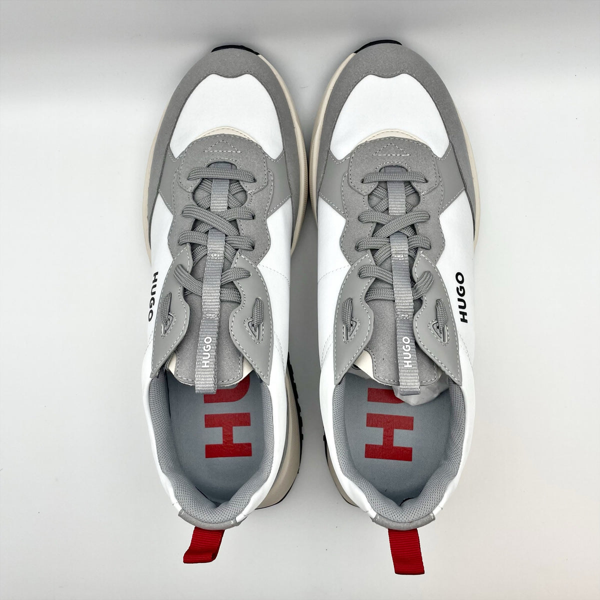 HUGO Mens Kane Runner Casual Sneakers Size 11 EU 44 White Hugo Boss NIB