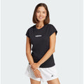 ADIDAS Women's Essentials Linear Cotton Tee Large Black White Short Sleeve NWT