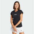ADIDAS Women's Essentials Linear Cotton Tee Large Black White Short Sleeve NWT
