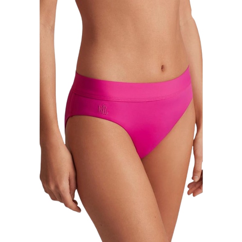 LAUREN RALPH LAUREN Classic Band Hipster Bikini Bottom Size 6 Freesia Pink NWT