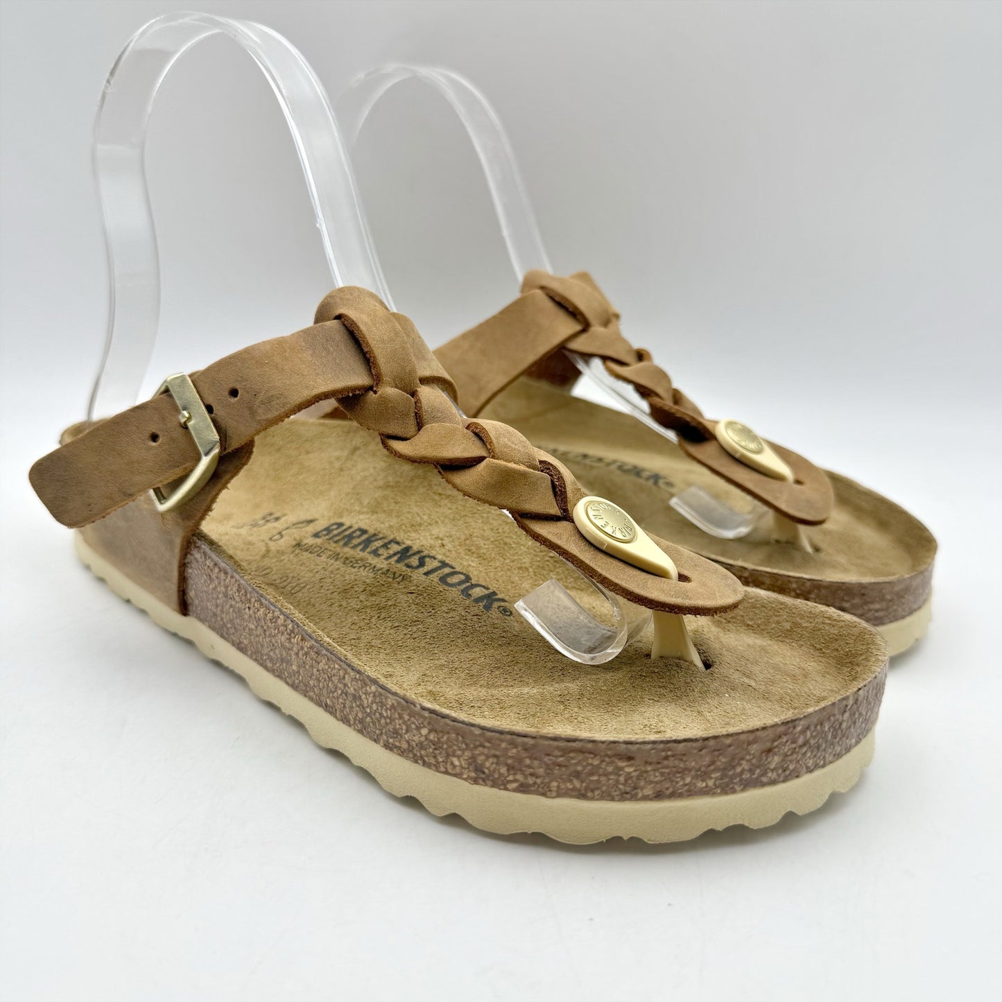 Birkenstock Womens Gizeh Braided Sandal EU 36 US 5 Brown Leather NWOB