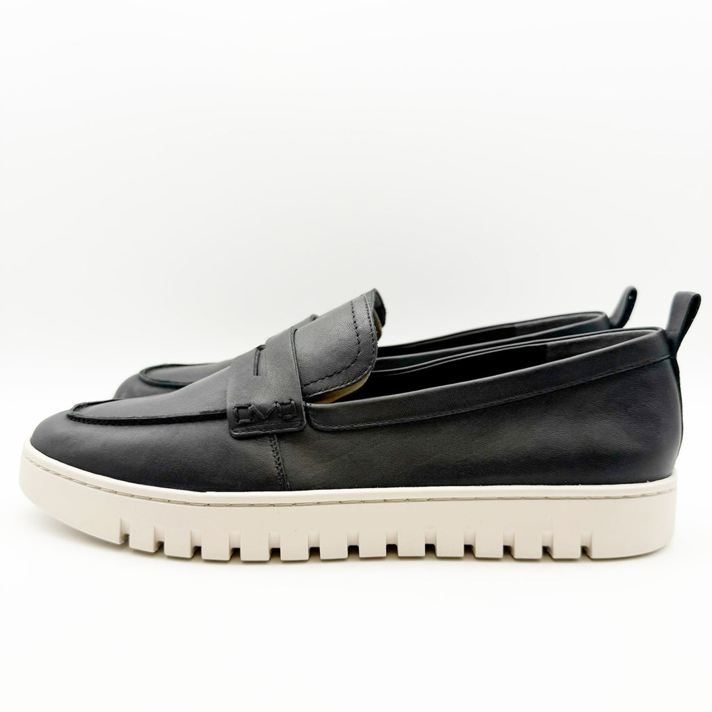 VIONIC Womens Uptown Loafers Size 12 WIDE Black Leather Slip-ons NIB