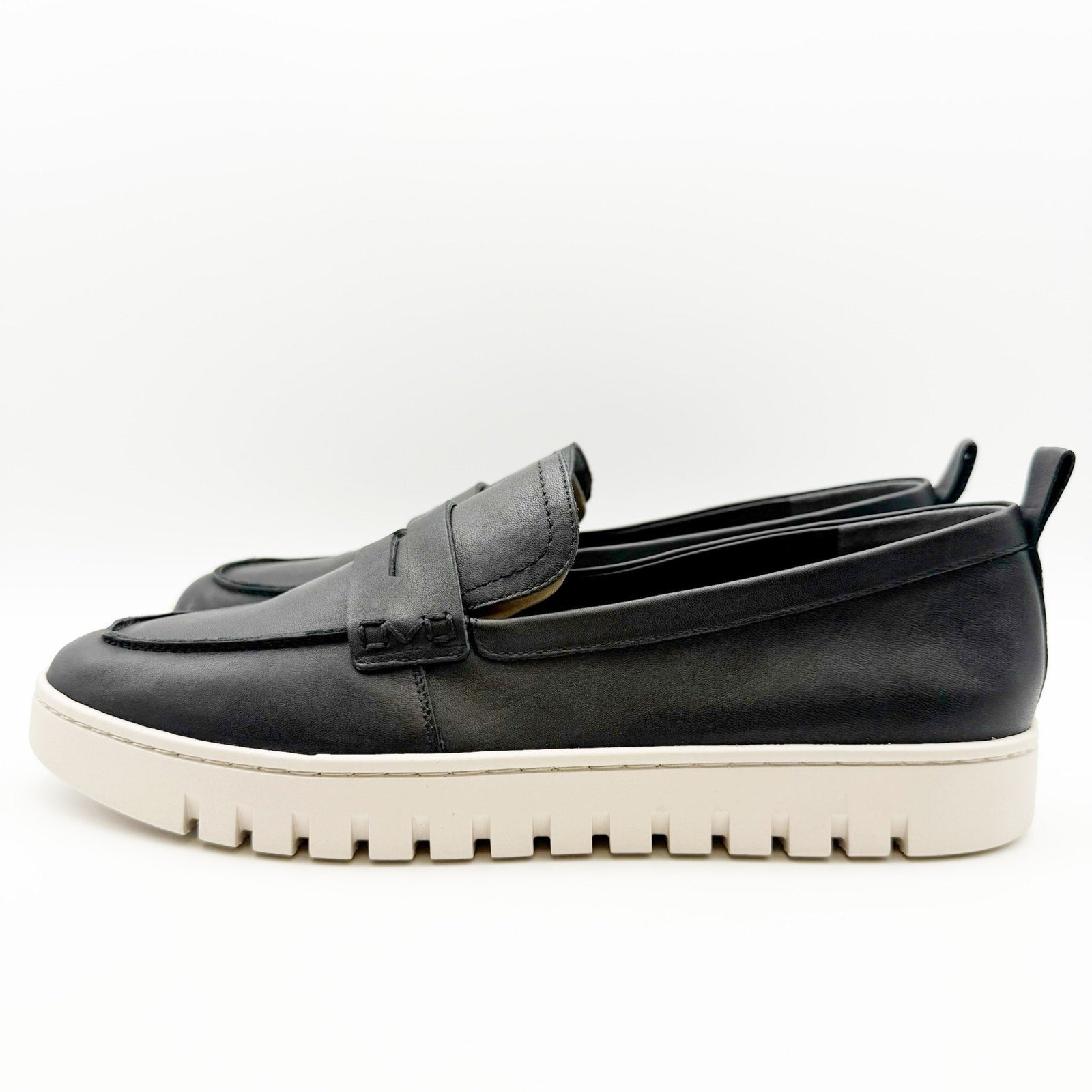VIONIC Womens Uptown Loafers Size 12 WIDE Black Leather Slip-ons NIB