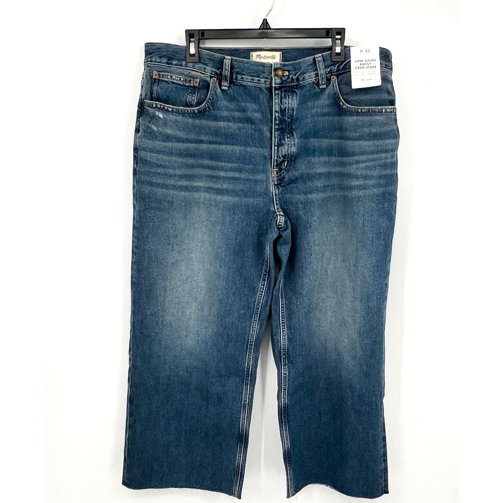 MADEWELL Women's Baggy Crop Jeans Size 32 US 14 Croswell Blue NU172 Denim NWT