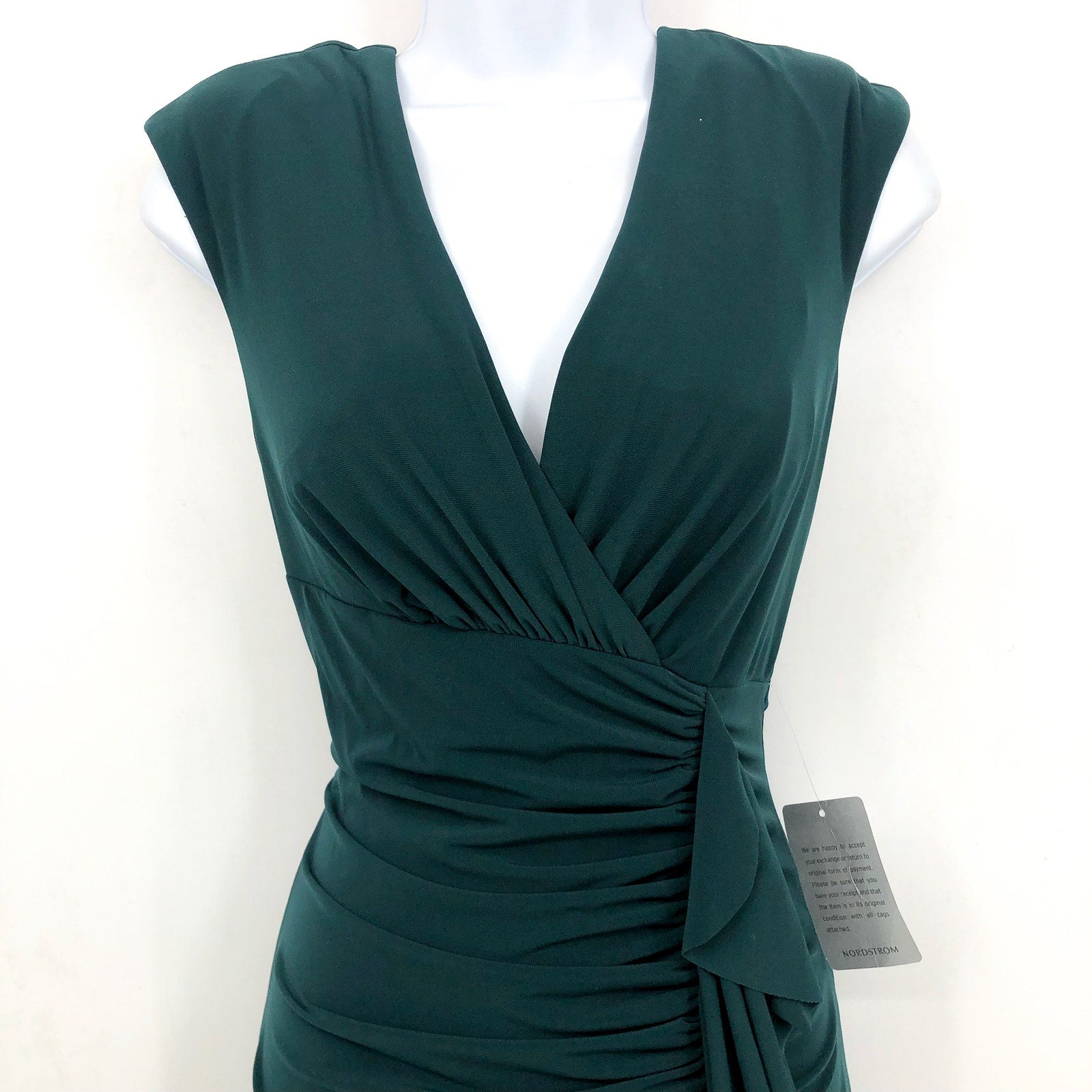 XSCAPE Women's Ruffle Front Gown Dress Size 4 Pine Green Long Dress NWT