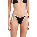 L*Space Women's Levy Classic Bikini Bottoms Small Black White Adjustable Tie NWT