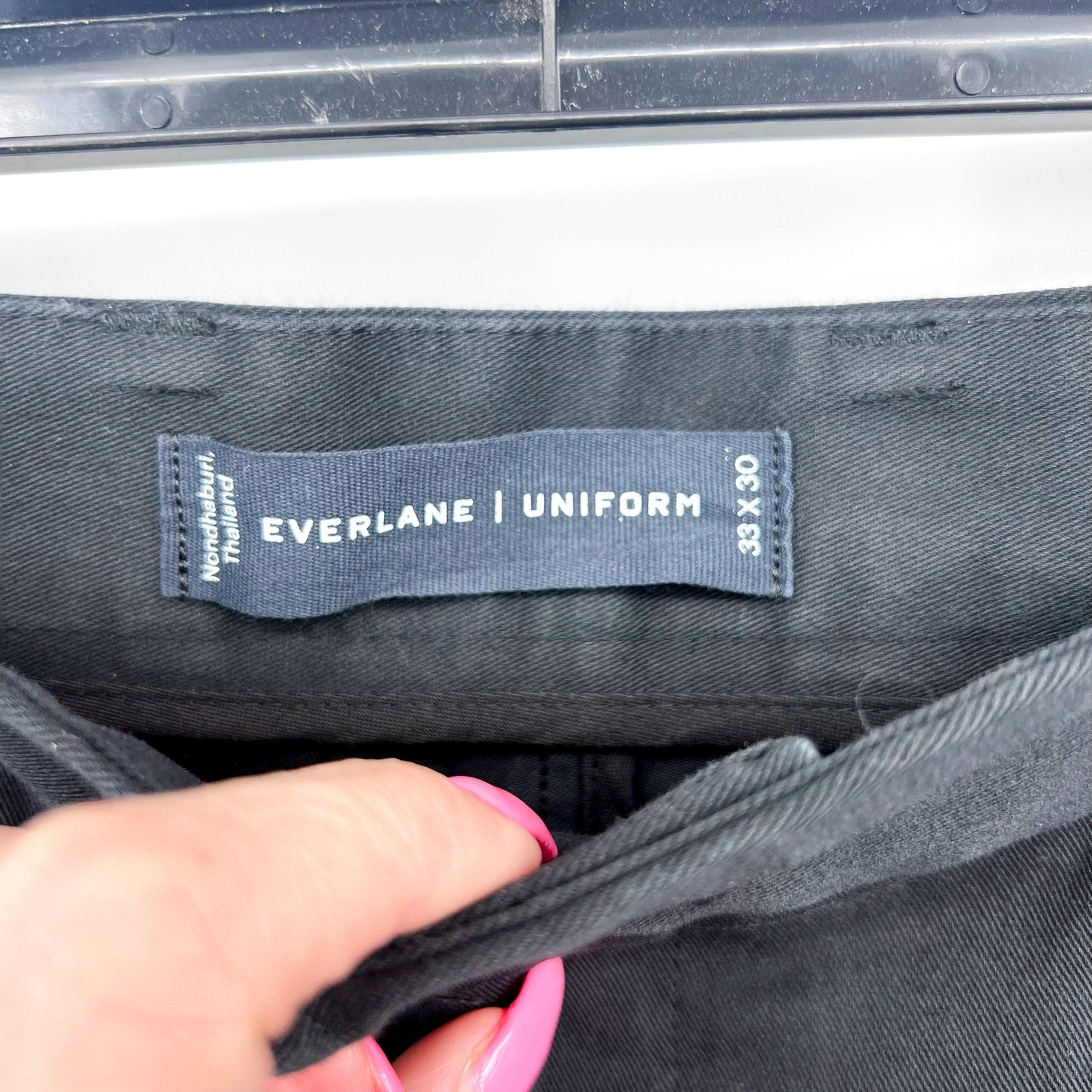 EVERLANE UNIFORM Men's The Performance Chino 33x30 Black Pants NWT
