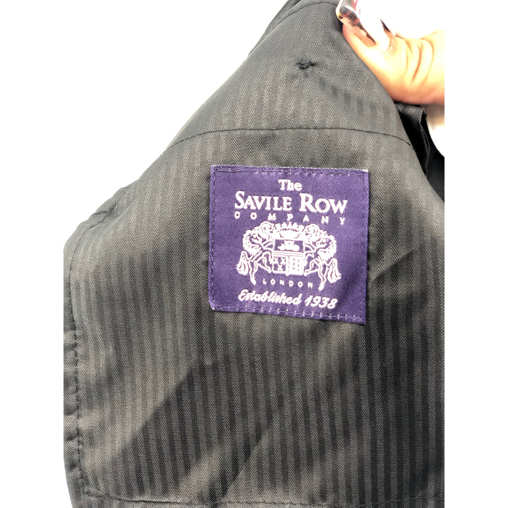 THE SAVILE ROW Men Brixton Suit Pants 36 x 33 Black Flat Front Slim Stretch NWOT