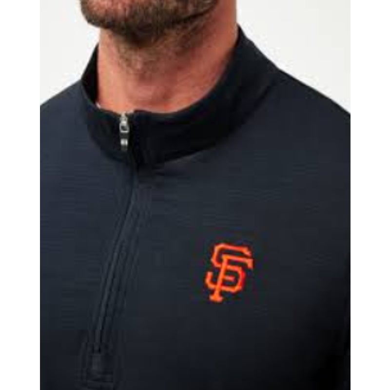 TRAVIS MATHEW Mens San Francisco Giants The Heater Quarter-Zip Medium Black NWT