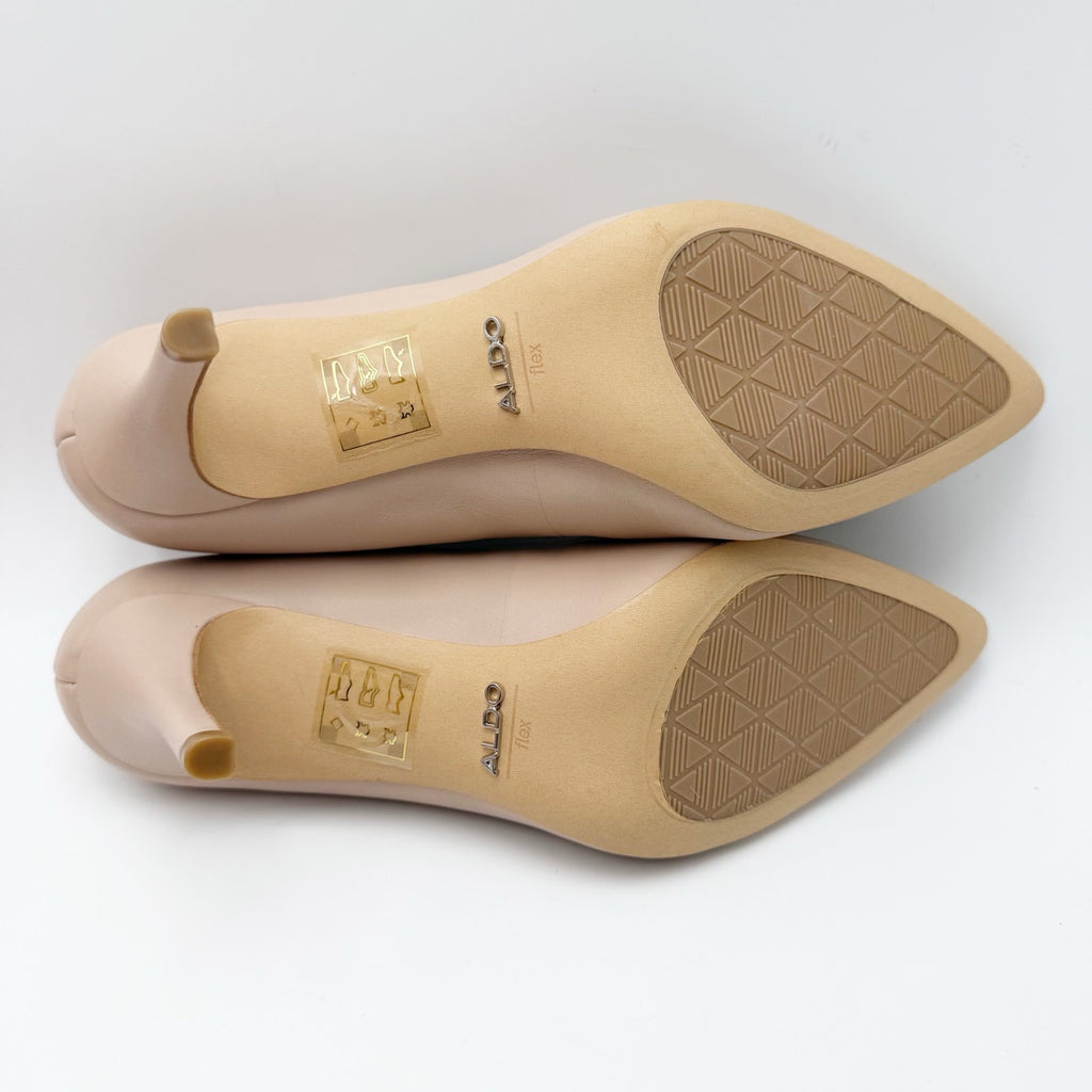 Aldo Womens Coronitiflex Pumps Size 11 M EU 42.5 Nude Bone Leather NWOB