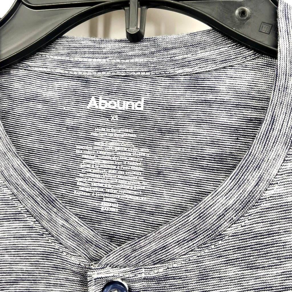 ABOUND Men's Jersey Slub Henley Tee XS Navy Blue White Short Sleeve Cotton NWT