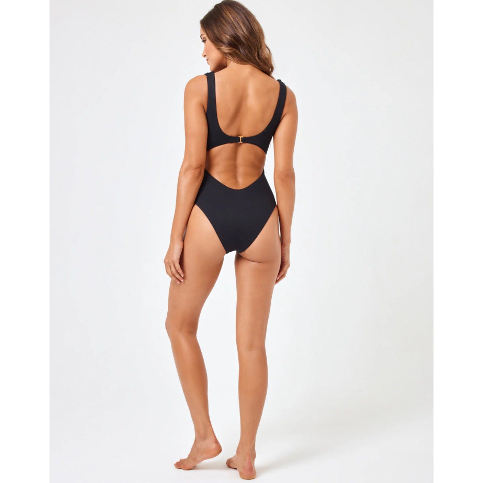 L*SPACE Women's Balboa Classic One Piece Swimsuit Small Black Tie Waist NWT